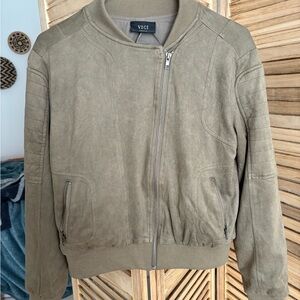 Vici Taupe Suede Bomber Jacket